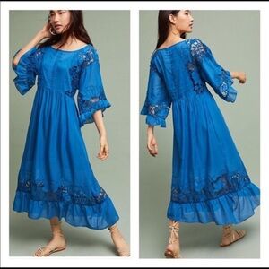 Anthropologie blue dress